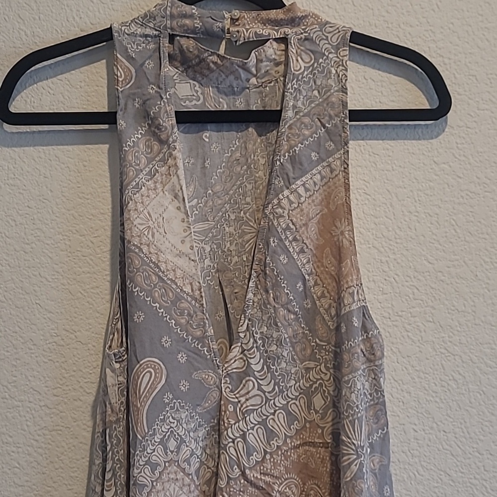 Free People Intimately Pink/Blue Muted Pallet Sleeveless Dress Size M - Picture 4 of 9